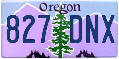OR license plate 827DNX