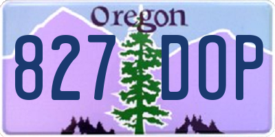 OR license plate 827DOP