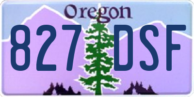 OR license plate 827DSF