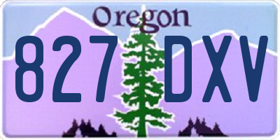 OR license plate 827DXV