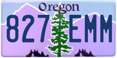 OR license plate 827EMM