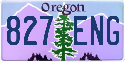 OR license plate 827ENG