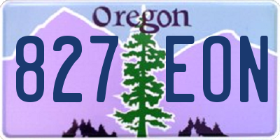 OR license plate 827EON