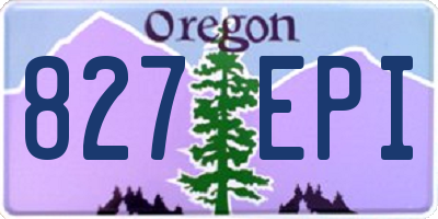 OR license plate 827EPI