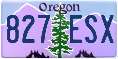 OR license plate 827ESX