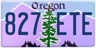 OR license plate 827ETE