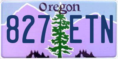 OR license plate 827ETN