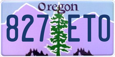 OR license plate 827ETO