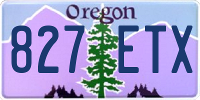 OR license plate 827ETX