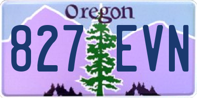 OR license plate 827EVN