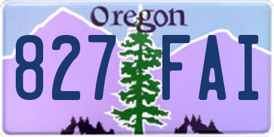 OR license plate 827FAI