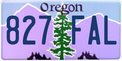 OR license plate 827FAL