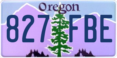 OR license plate 827FBE