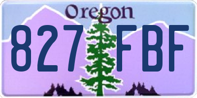 OR license plate 827FBF