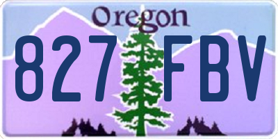 OR license plate 827FBV