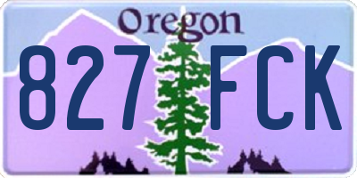 OR license plate 827FCK