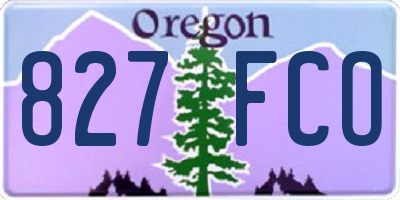 OR license plate 827FCO