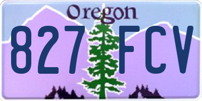 OR license plate 827FCV