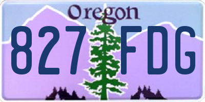 OR license plate 827FDG