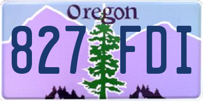OR license plate 827FDI