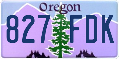 OR license plate 827FDK