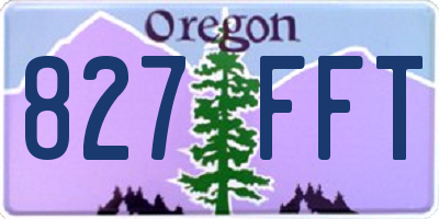OR license plate 827FFT