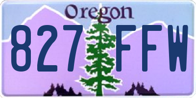 OR license plate 827FFW