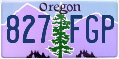 OR license plate 827FGP