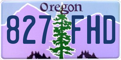 OR license plate 827FHD