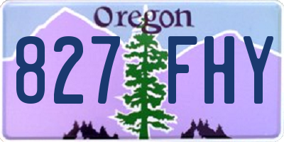 OR license plate 827FHY