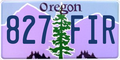 OR license plate 827FIR