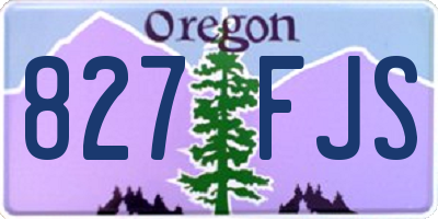 OR license plate 827FJS