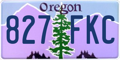 OR license plate 827FKC