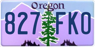 OR license plate 827FKO