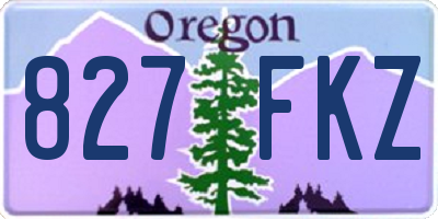 OR license plate 827FKZ