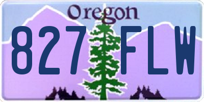 OR license plate 827FLW