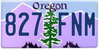 OR license plate 827FNM