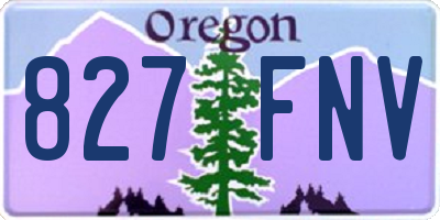 OR license plate 827FNV