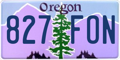 OR license plate 827FON
