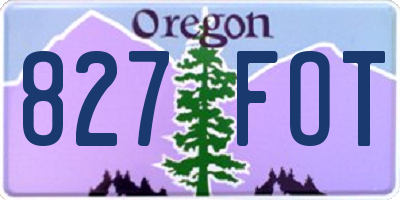 OR license plate 827FOT