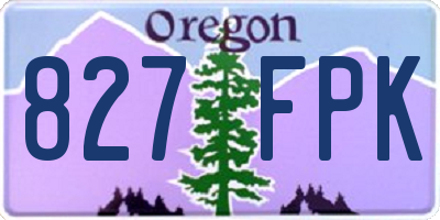OR license plate 827FPK