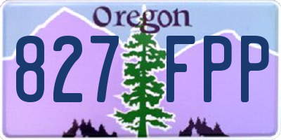 OR license plate 827FPP