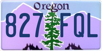 OR license plate 827FQL