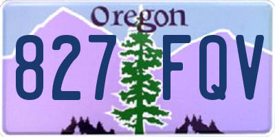 OR license plate 827FQV