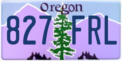 OR license plate 827FRL