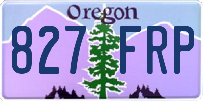 OR license plate 827FRP