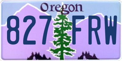 OR license plate 827FRW