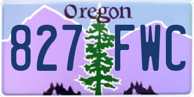 OR license plate 827FWC