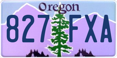 OR license plate 827FXA