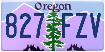 OR license plate 827FZV